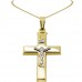 Χρυσός σταυρός με τον Εσταυρωμένο Κ14 με αλυσίδα